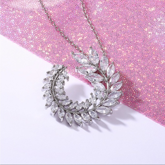 New 925 Silver Beautiful Diamond Necklace - Picture 12 of 15